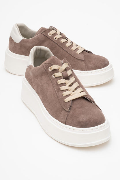 GUENO - Zapatillas de cuero genuino beige (mujer)