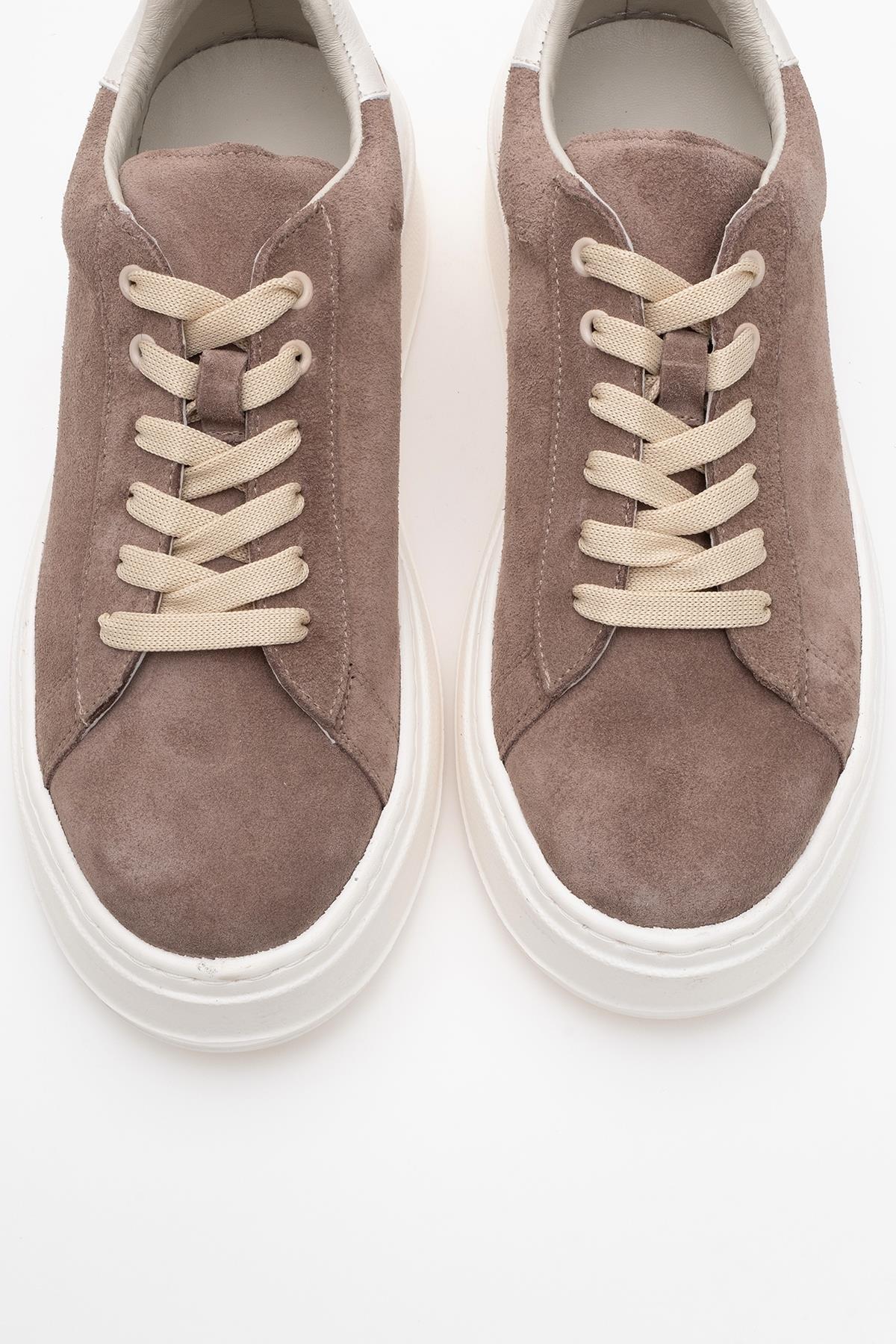 GUENO - Zapatillas de cuero genuino beige (mujer)