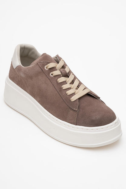 GUENO - Zapatillas de cuero genuino beige (mujer)