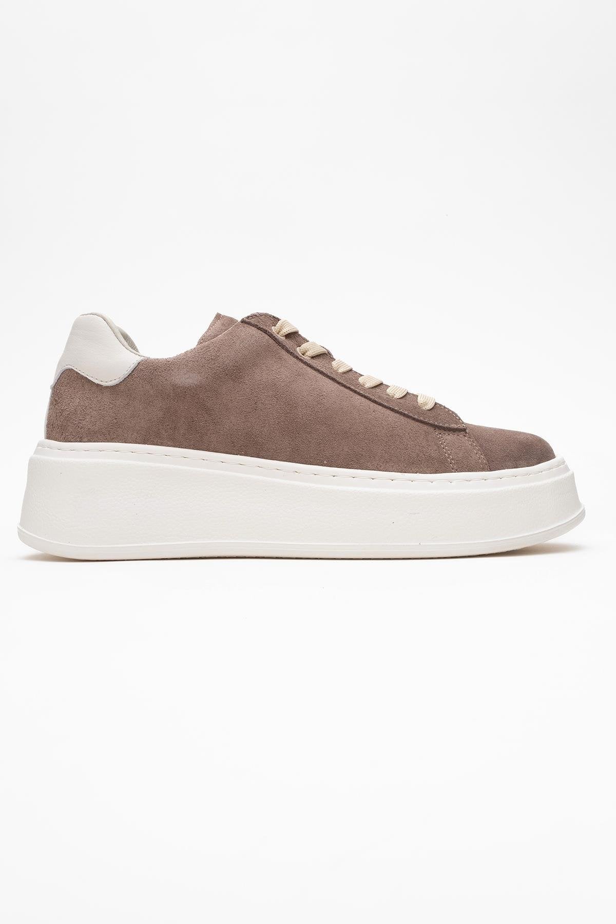 GUENO - Zapatillas de cuero genuino beige (mujer)