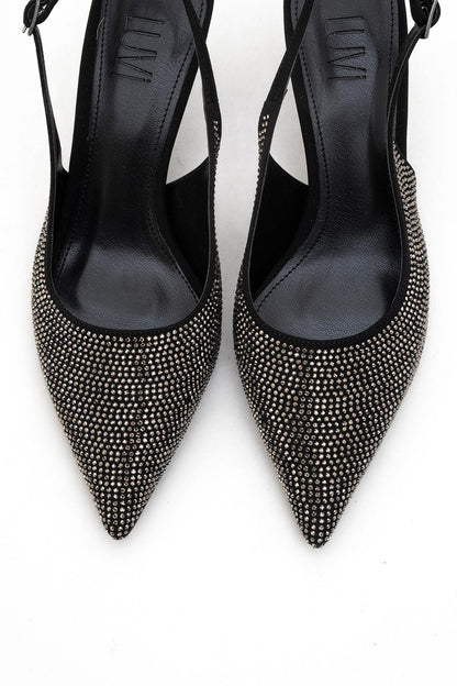 Novs - Zapato de noche tipo stiletto negro adornado (mujer)