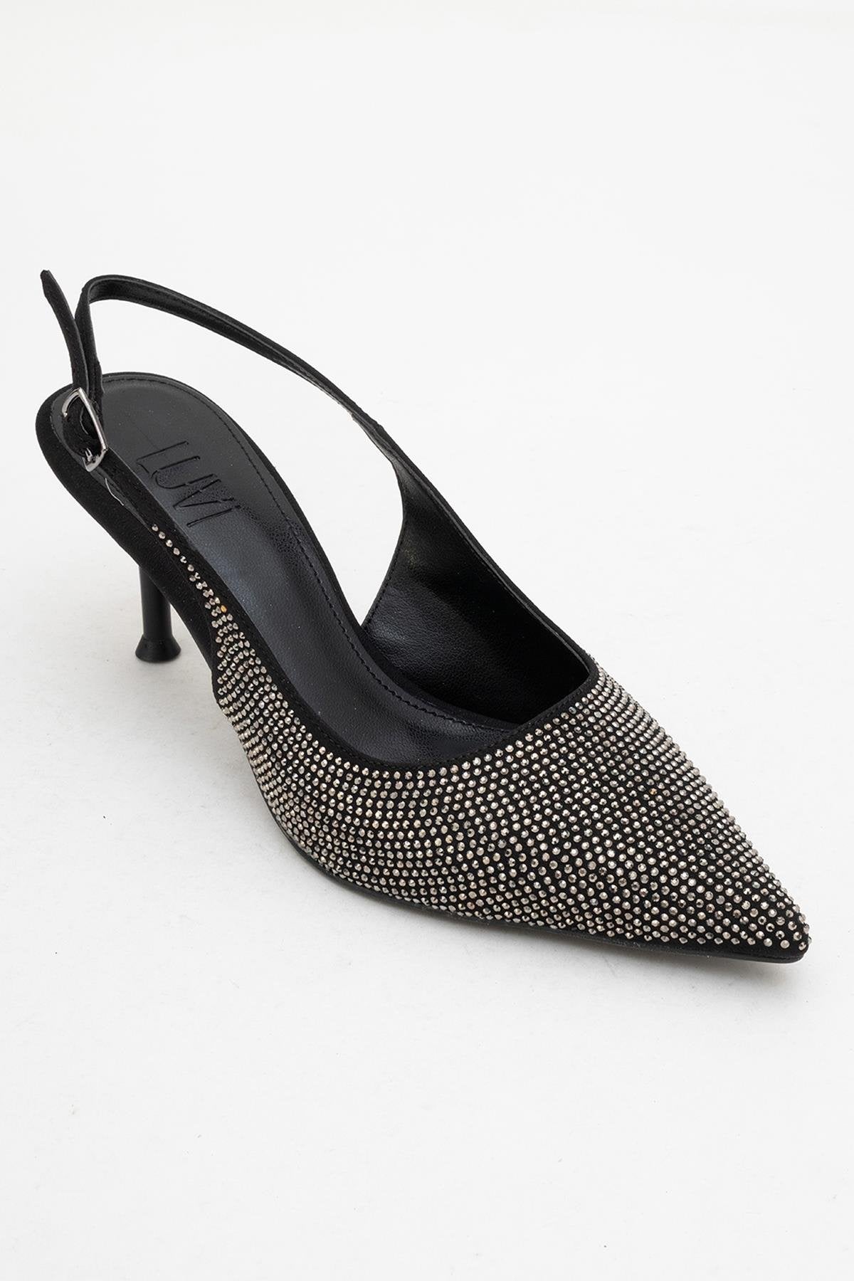 Novs - Zapato de noche tipo stiletto negro adornado (mujer)