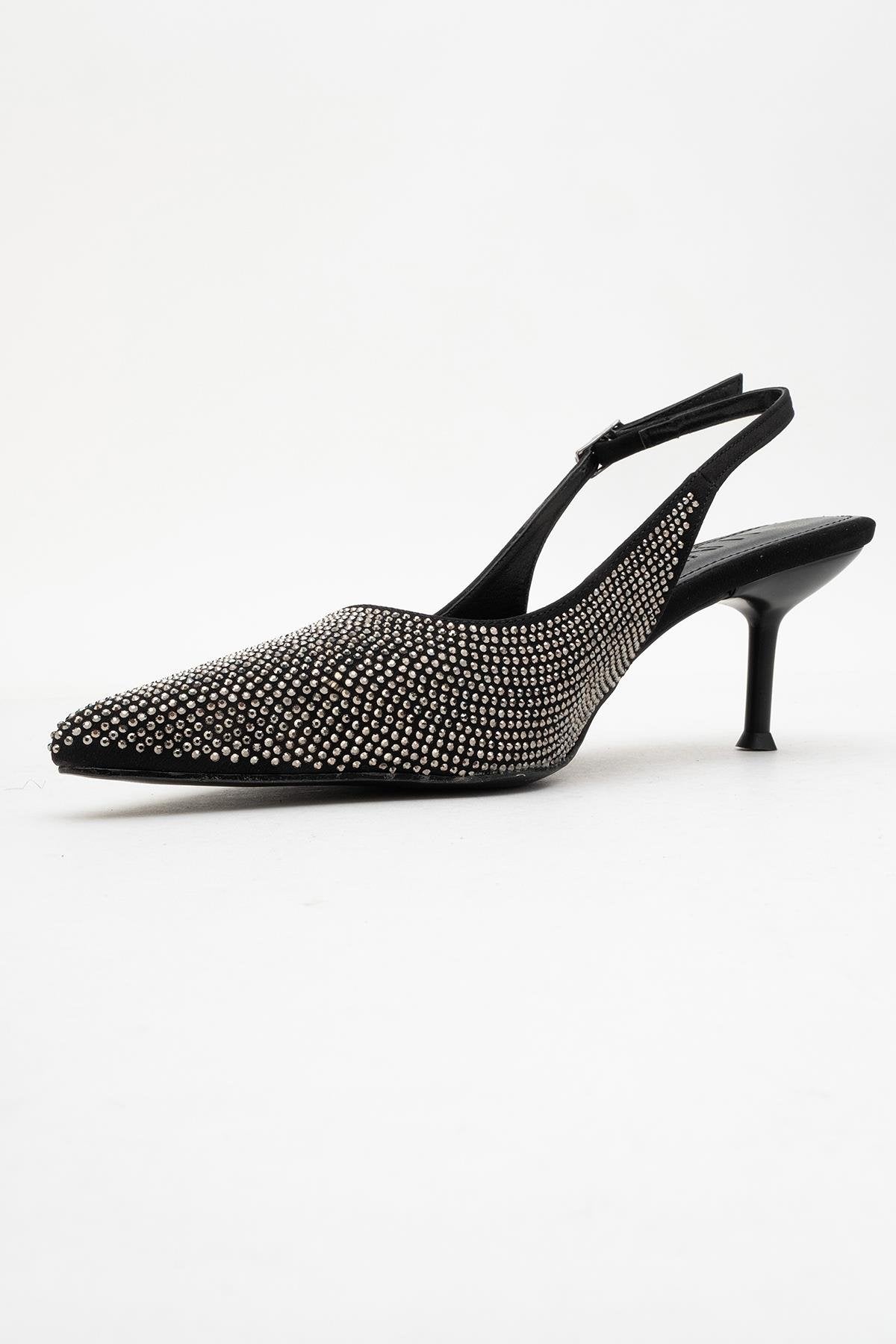 Novs - Zapato de noche tipo stiletto negro adornado (mujer)