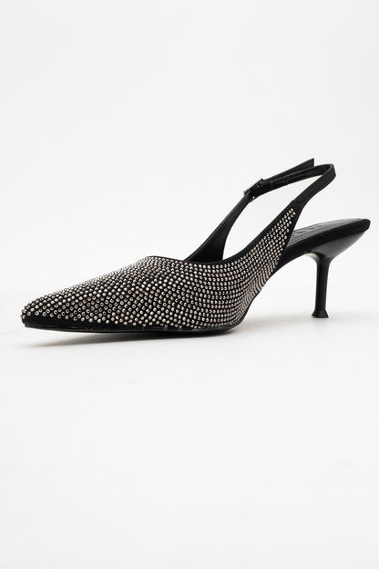 Novs - Zapato de noche tipo stiletto negro adornado (mujer)