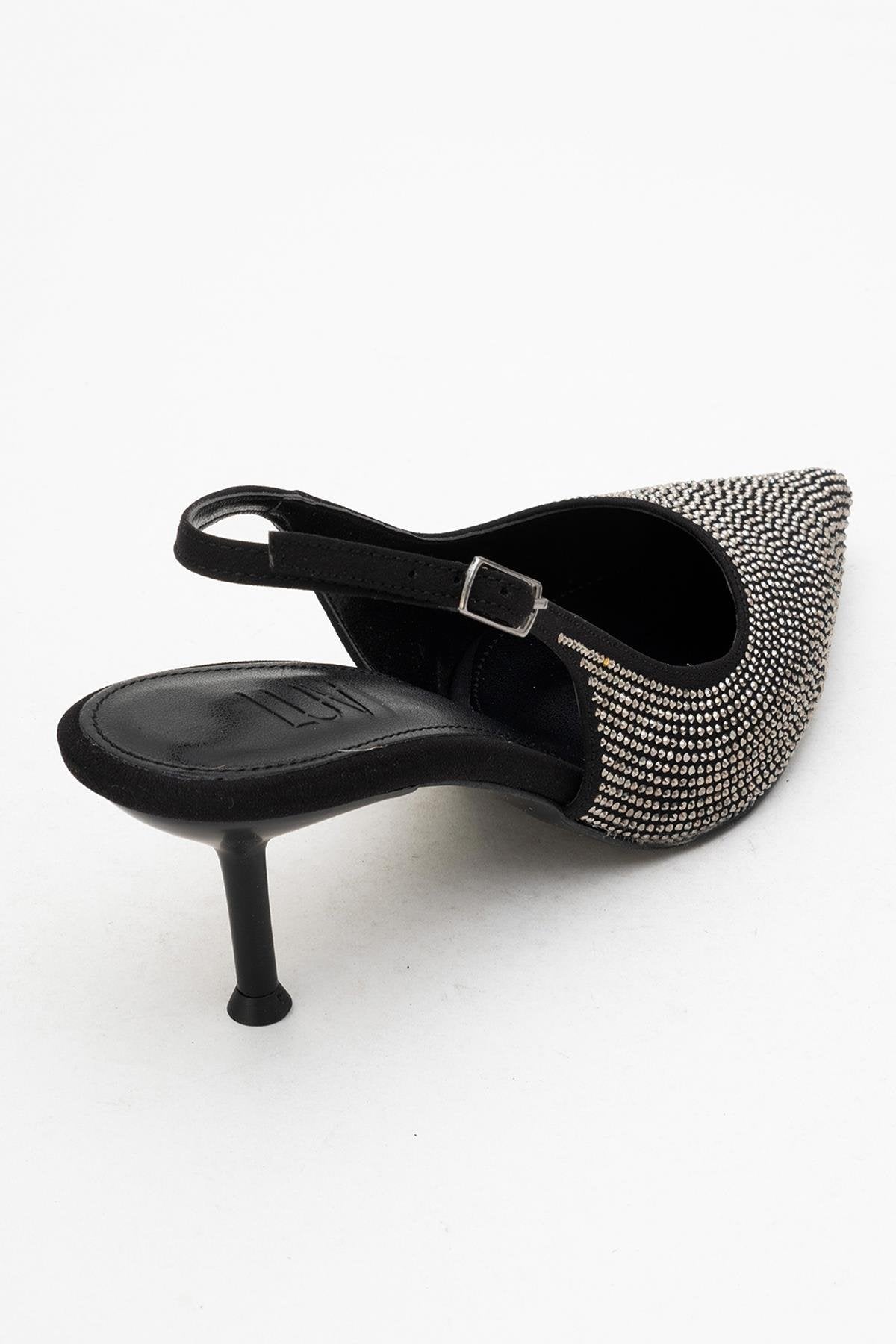 Novs - Zapato de noche tipo stiletto negro adornado (mujer)