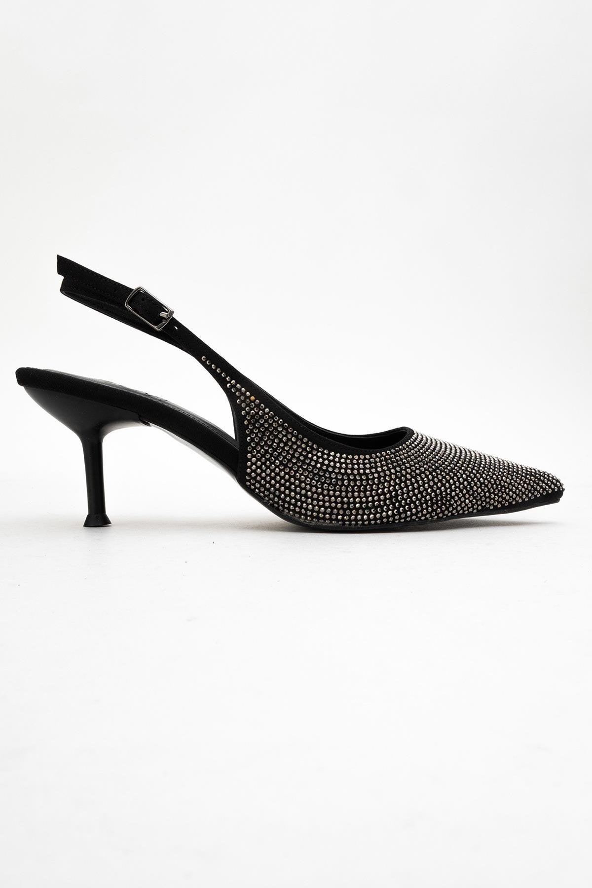Novs - Zapato de noche tipo stiletto negro adornado (mujer)