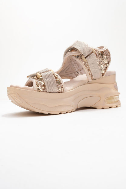 Arthur - Sandalia deportiva de plataforma con tira beige (Mujer)