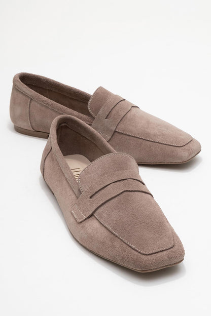 Morne - Taupe Suede Genuine Leather Loafer (Women)