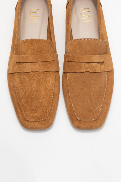 Morne - Cognac Suede Genuine Leather Loafer (Women)