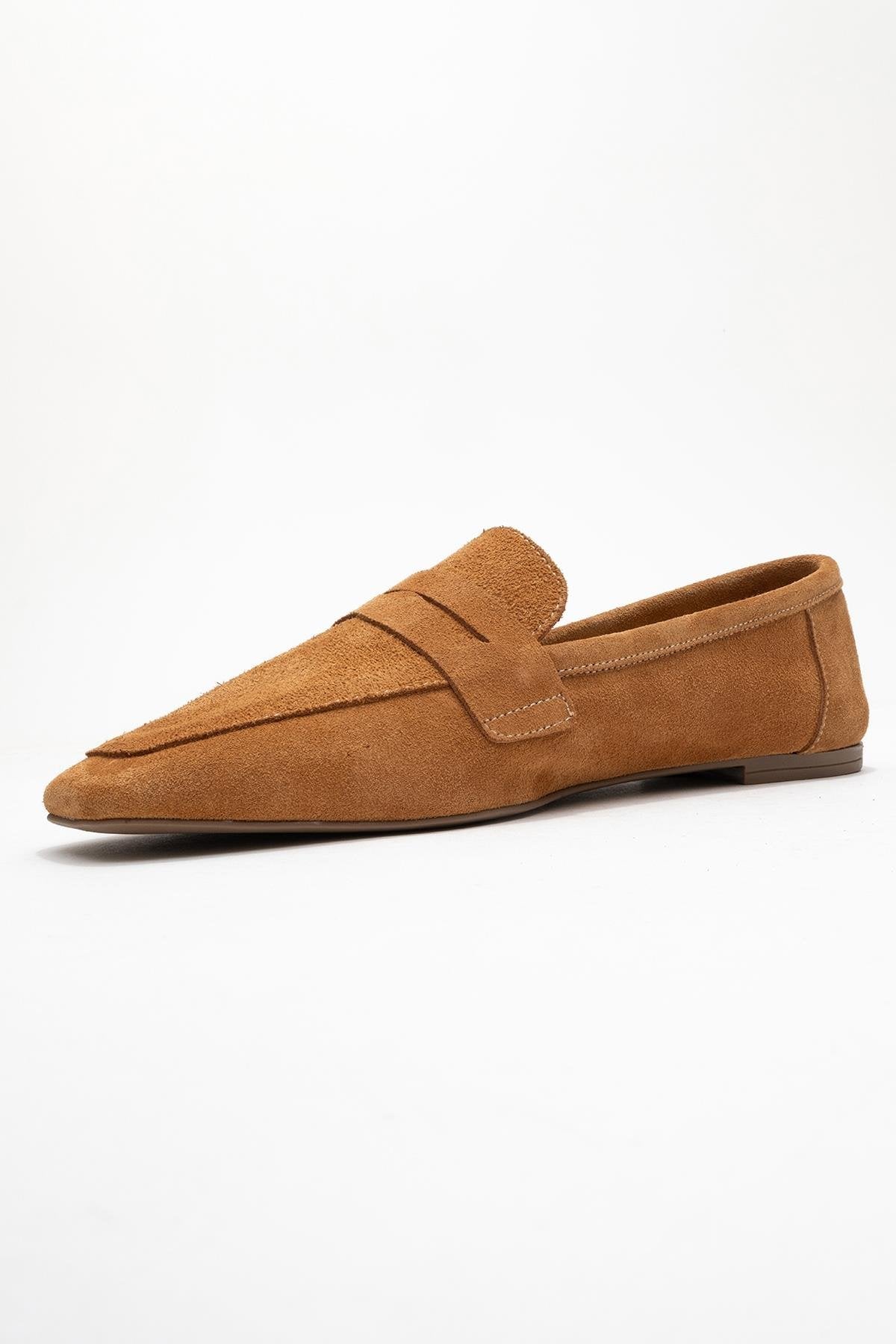 Morne - Cognac Suede Genuine Leather Loafer (Women)