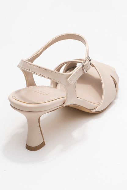 Melin - Tacón de aguja con tiras cruzadas en color beige (Mujer)