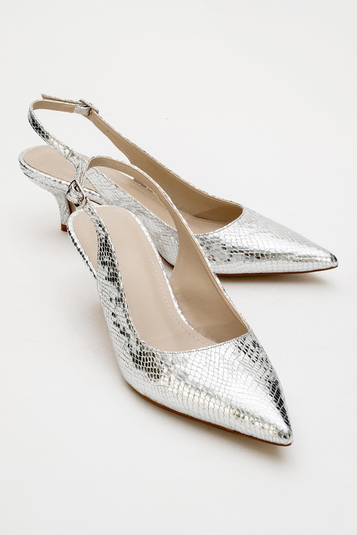 Valor - Zapatos de tacón en punta con estampado plateado (mujer)