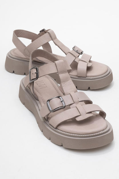 Melvin - Taupe Genuine Leather Sandal (Women)
