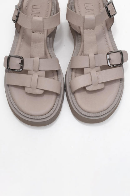 Melvin - Taupe Genuine Leather Sandal (Women)