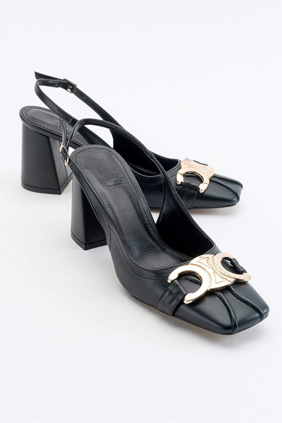 Forlev - Zapatos de tacón destalonados negros (mujer)