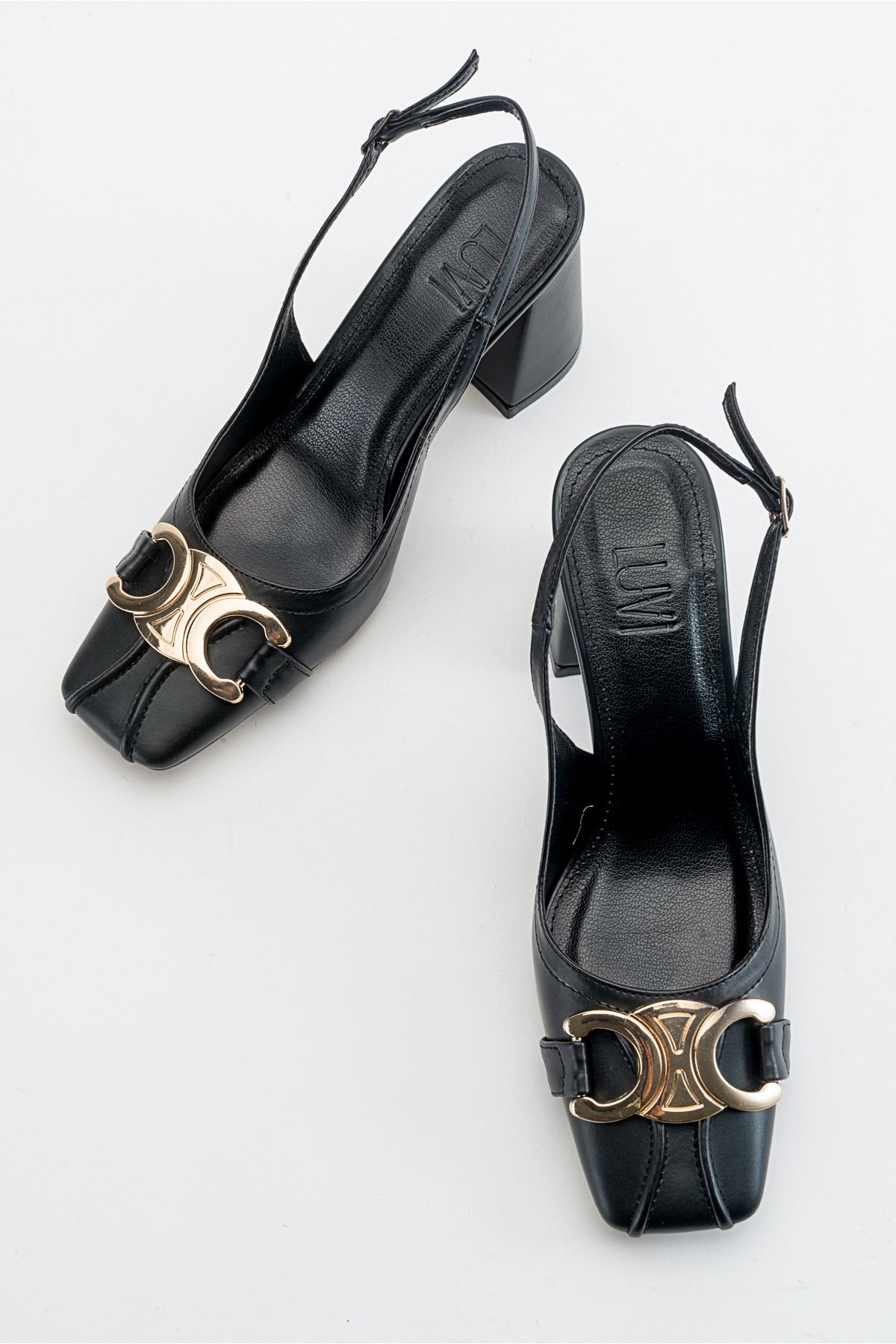 Forlev - Zapatos de tacón destalonados negros (mujer)