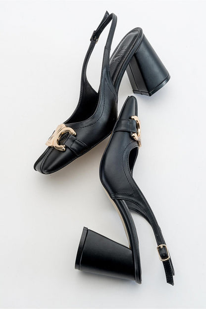 Forlev - Zapatos de tacón destalonados negros (mujer)