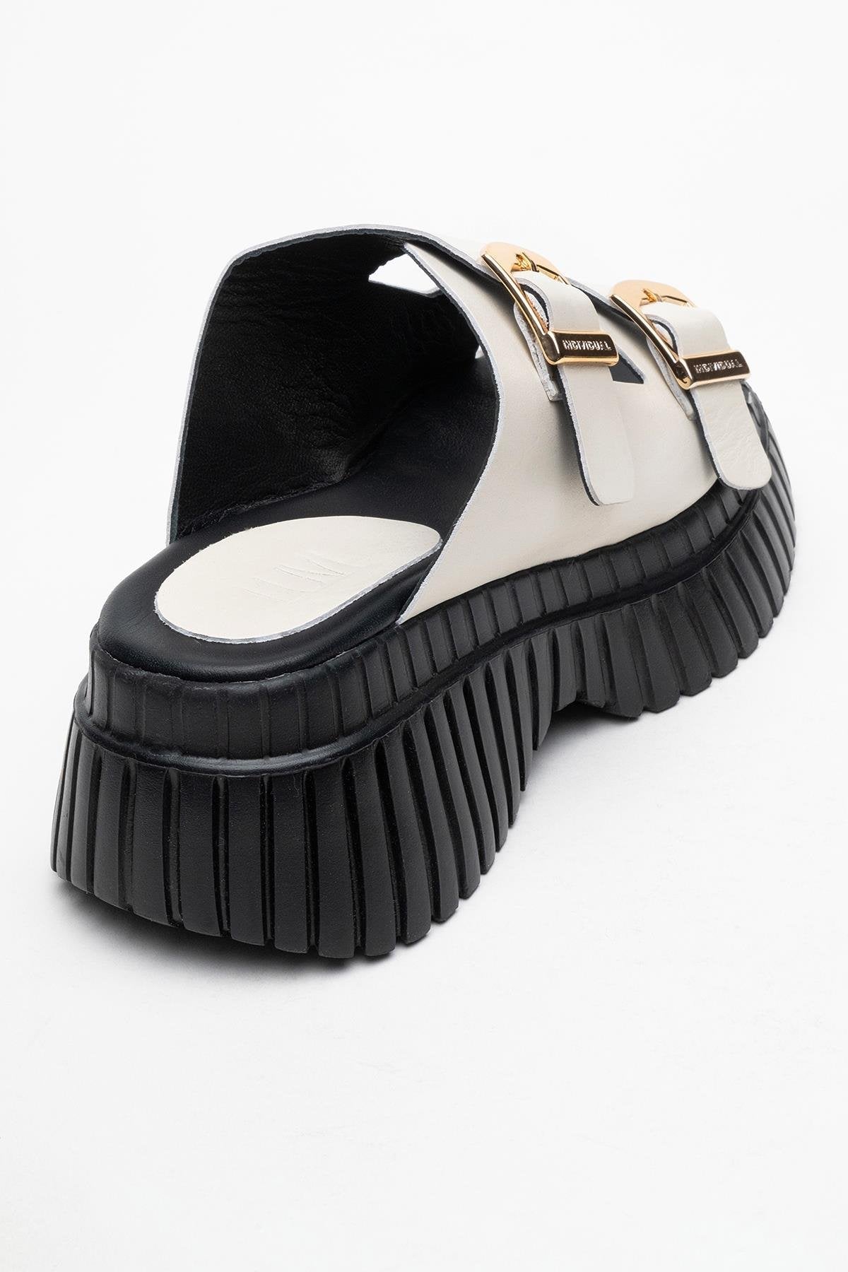 Joanes - Light Beige Leather Two-Strap Platform Sandal (Women)