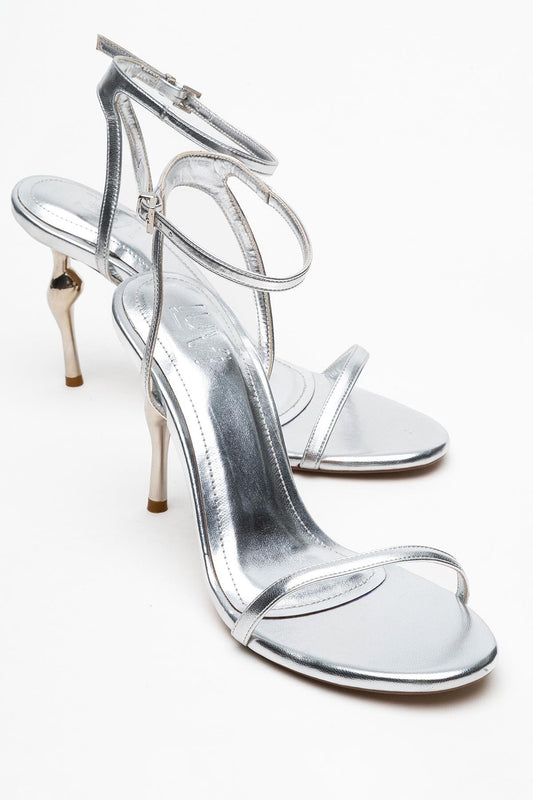 Jasmin - Silver Single-Strap Heeled Shoe (Women)