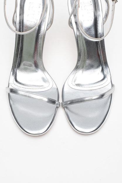 Jasmin - Zapato de tacón de una sola tira plateado (Mujer)
