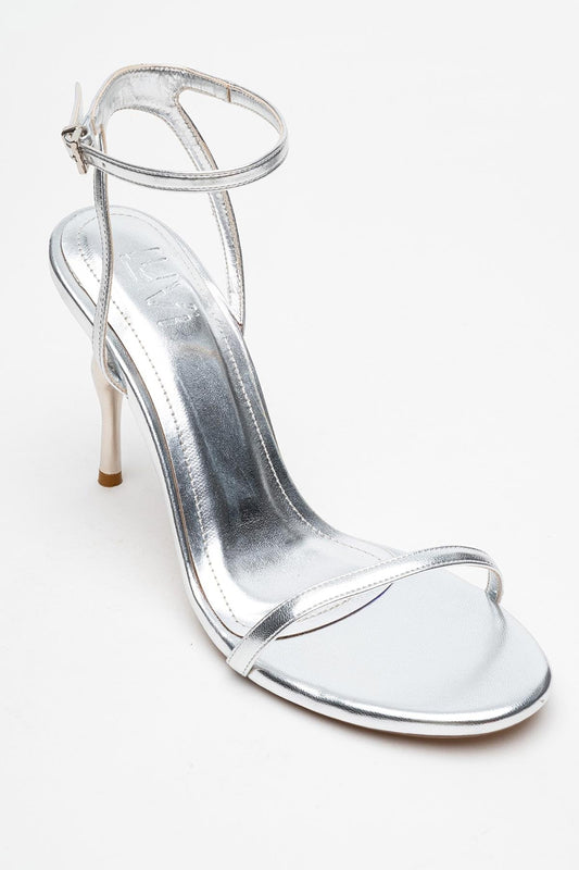 Jasmin - Zapato de tacón de una sola tira plateado (Mujer)