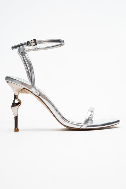 Jasmin - Zapato de tacón de una sola tira plateado (Mujer)