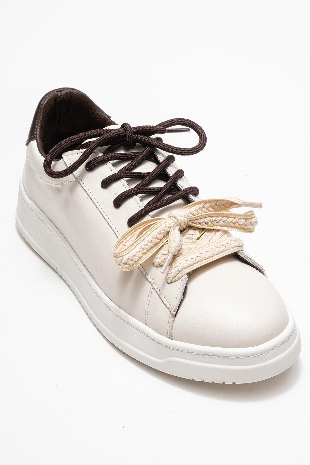 Warron - Light Beige Leather Sneakers (Women)
