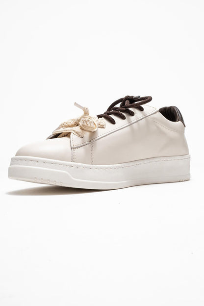 Warron - Light Beige Leather Sneakers (Women)