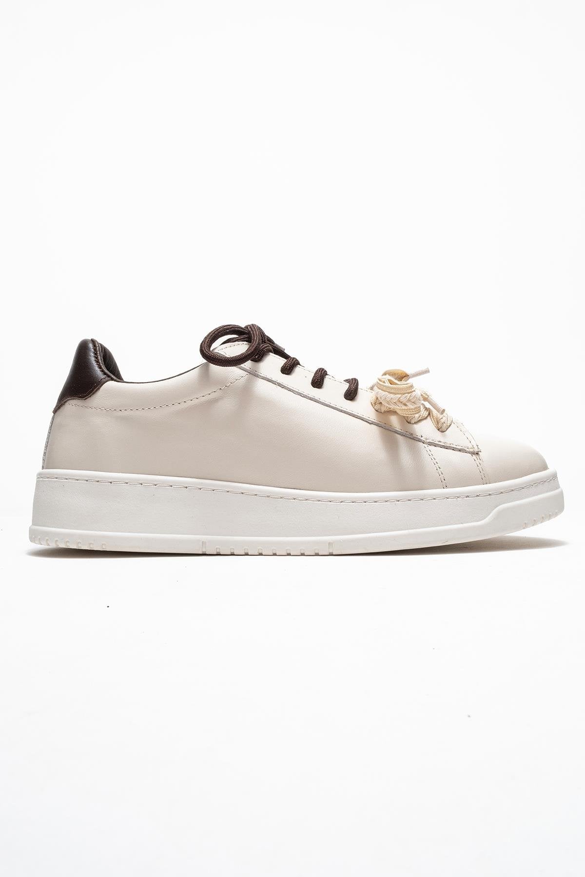 Warron - Light Beige Leather Sneakers (Women)