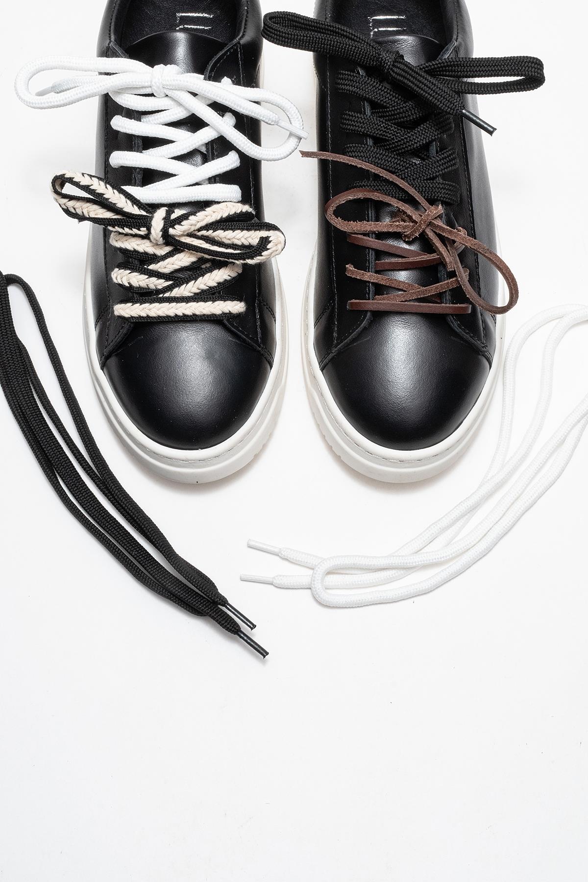 Warron - Zapatillas de piel negra (mujer)