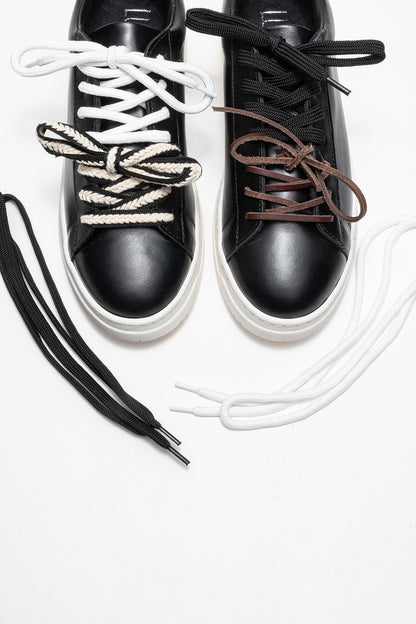 Warron - Zapatillas de piel negra (mujer)