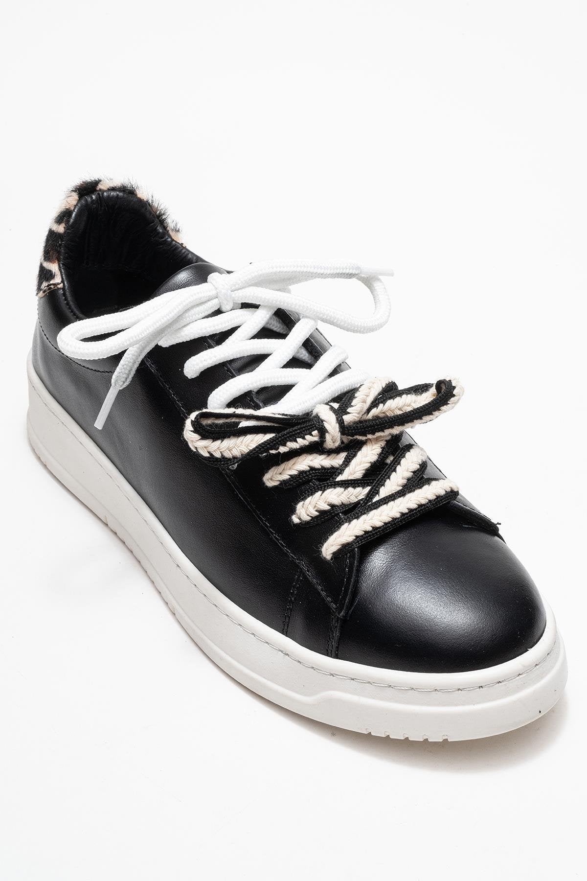 Warron - Zapatillas de piel negra (mujer)
