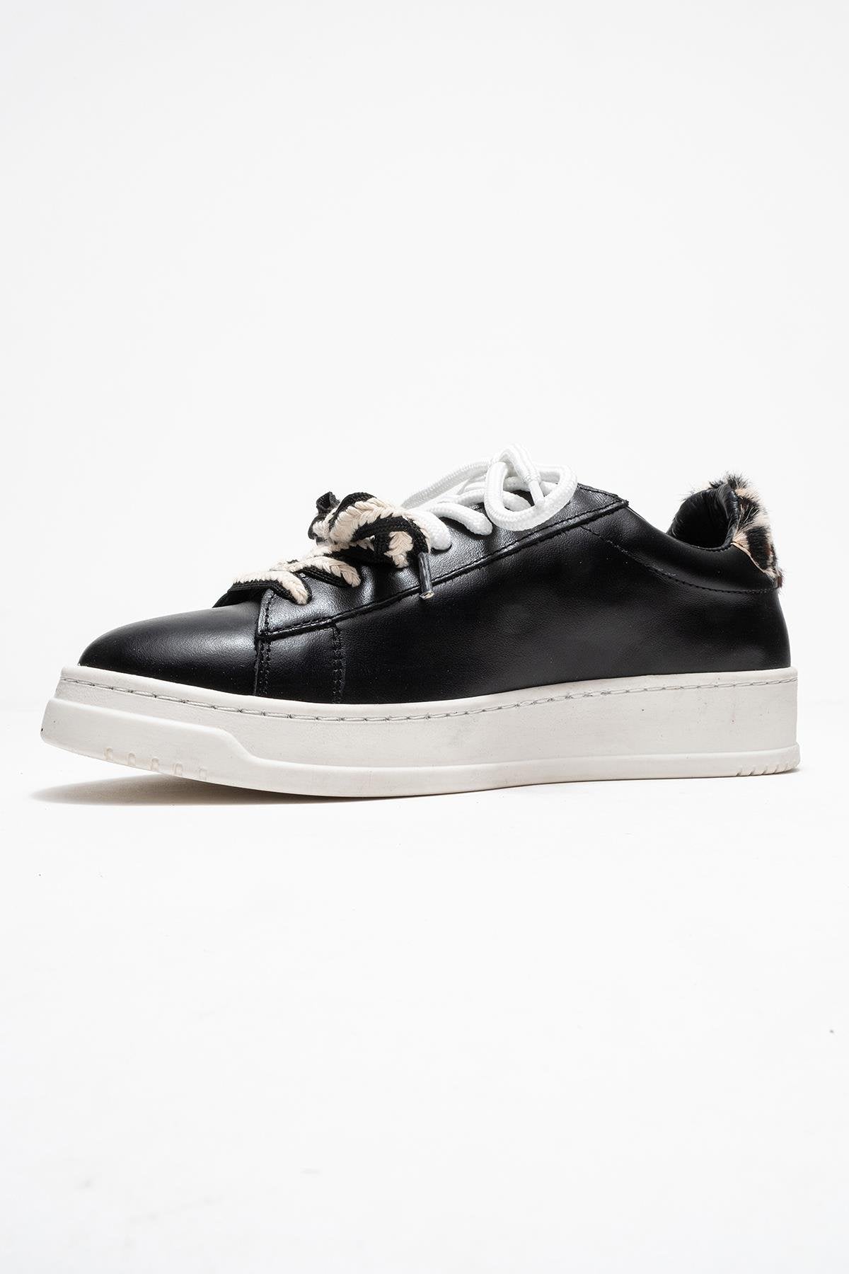 Warron - Zapatillas de piel negra (mujer)
