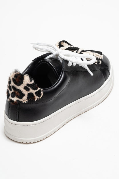 Warron - Zapatillas de piel negra (mujer)