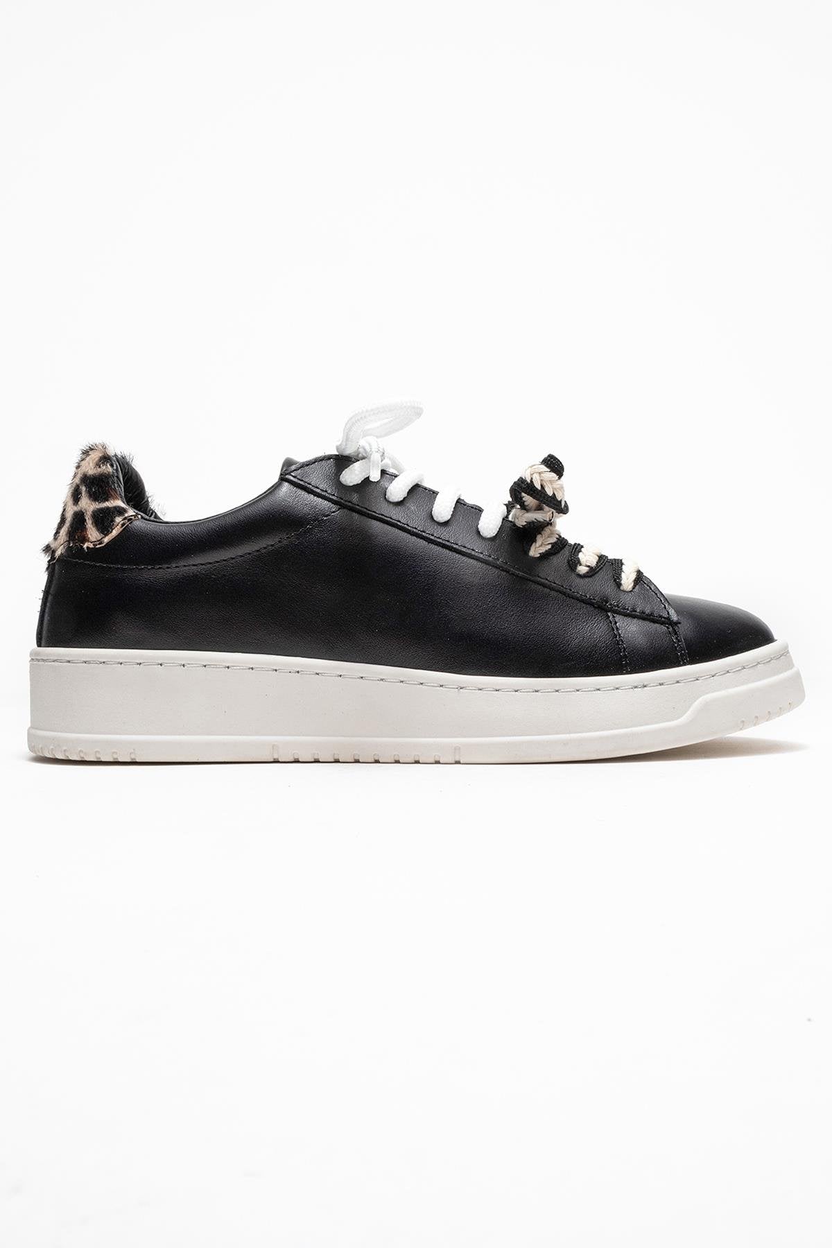 Warron - Zapatillas de piel negra (mujer)