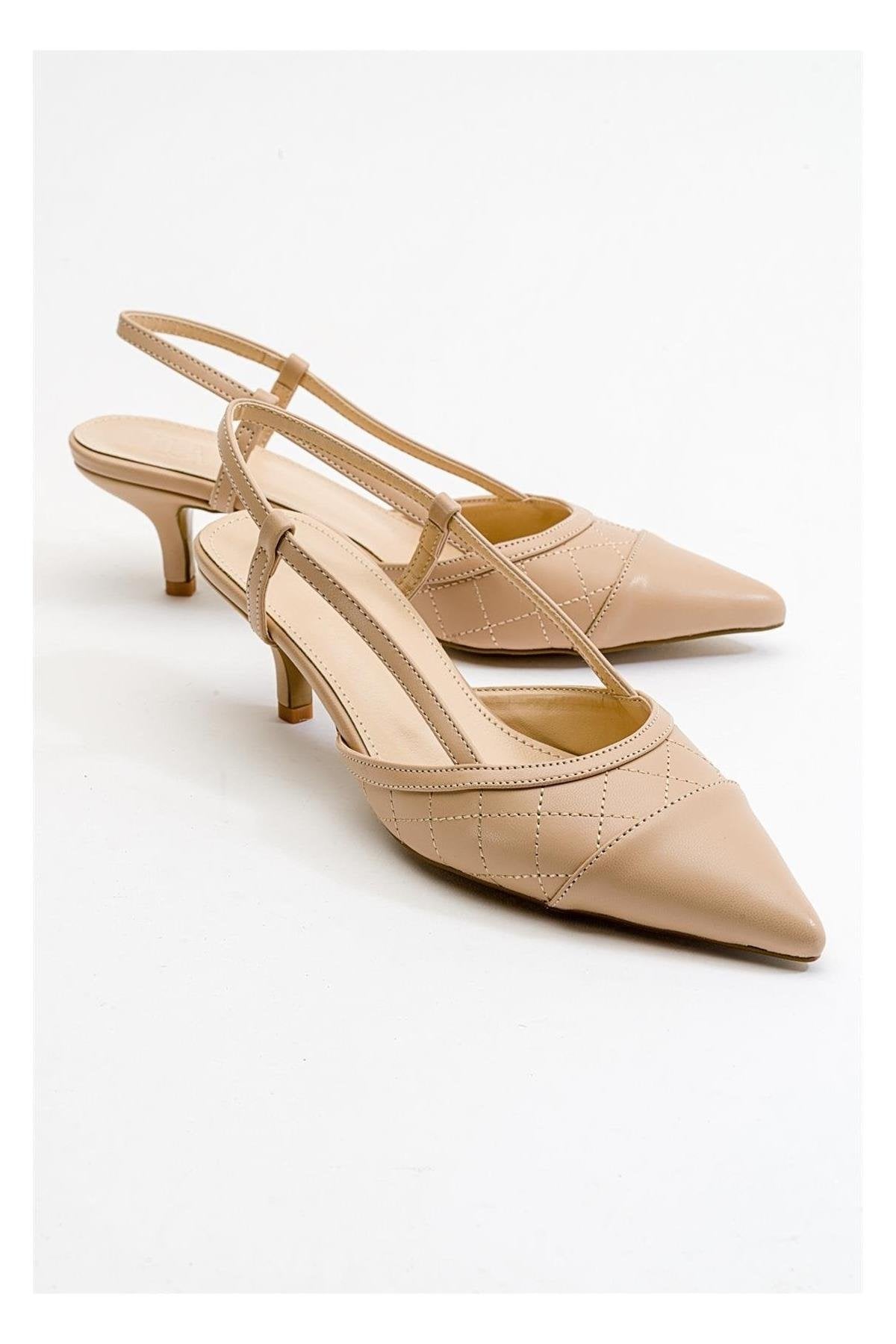 Goodge - Zapatos de tacón destalonados con punta fina color nude (Mujer)