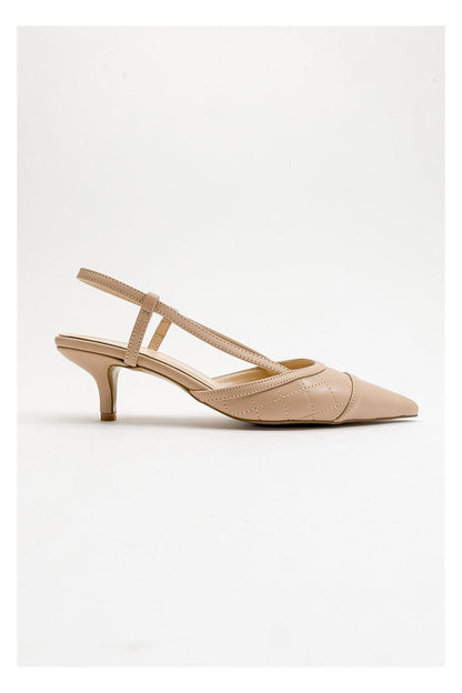 Goodge - Zapatos de tacón destalonados con punta fina color nude (Mujer)
