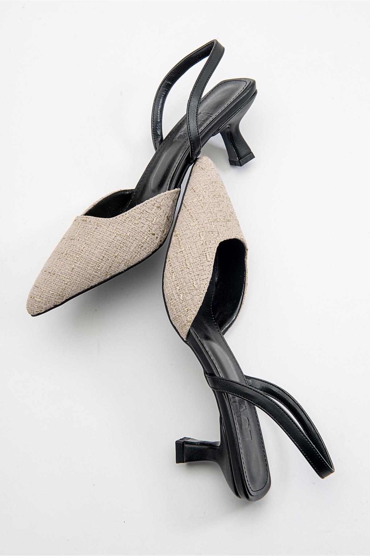 Over - Zapatos de tacón en punta de color beige (mujer)