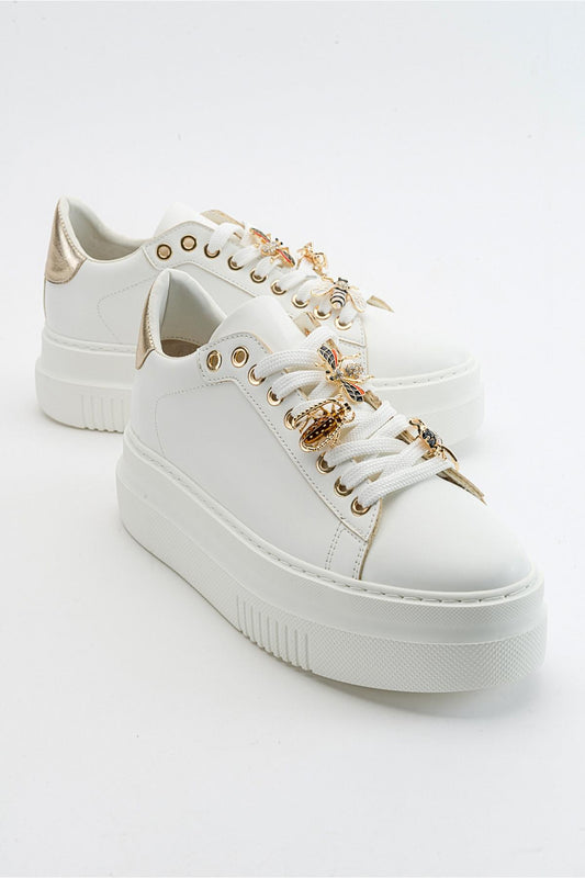 Ater - Zapatillas con Hebilla de Abeja Blanca (Mujer)