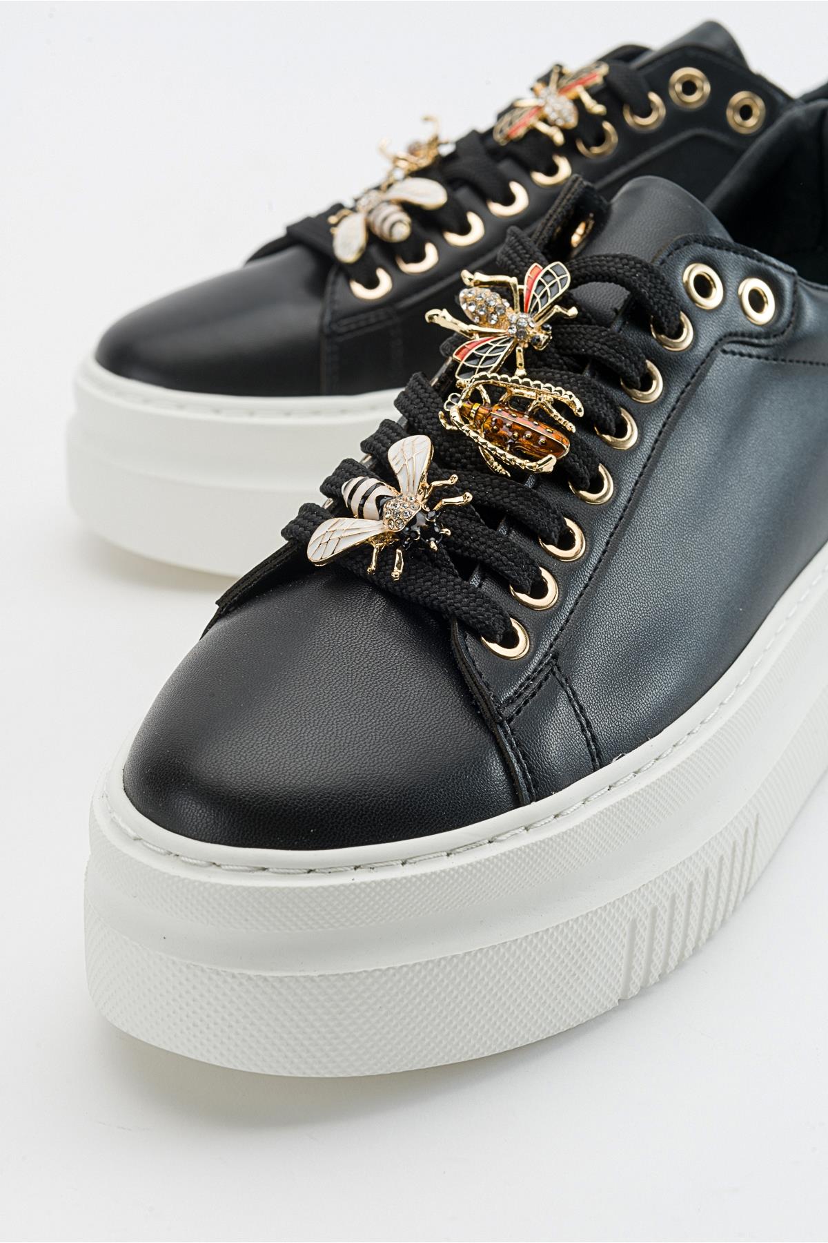 Ater - Zapatillas con Hebilla de Abeja Negra (Mujer)