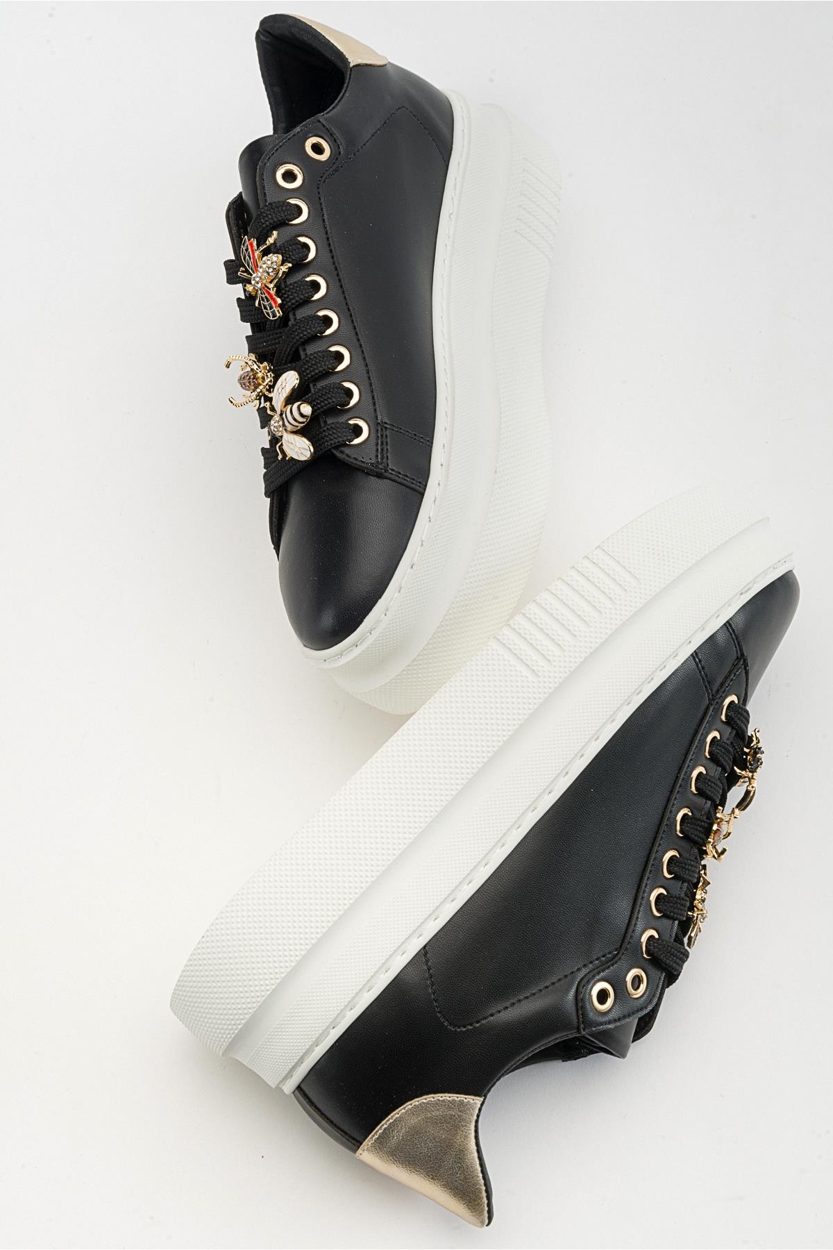 Ater - Zapatillas con Hebilla de Abeja Negra (Mujer)