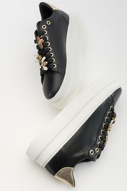 Ater - Zapatillas con Hebilla de Abeja Negra (Mujer)