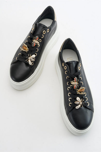 Ater - Zapatillas con Hebilla de Abeja Negra (Mujer)