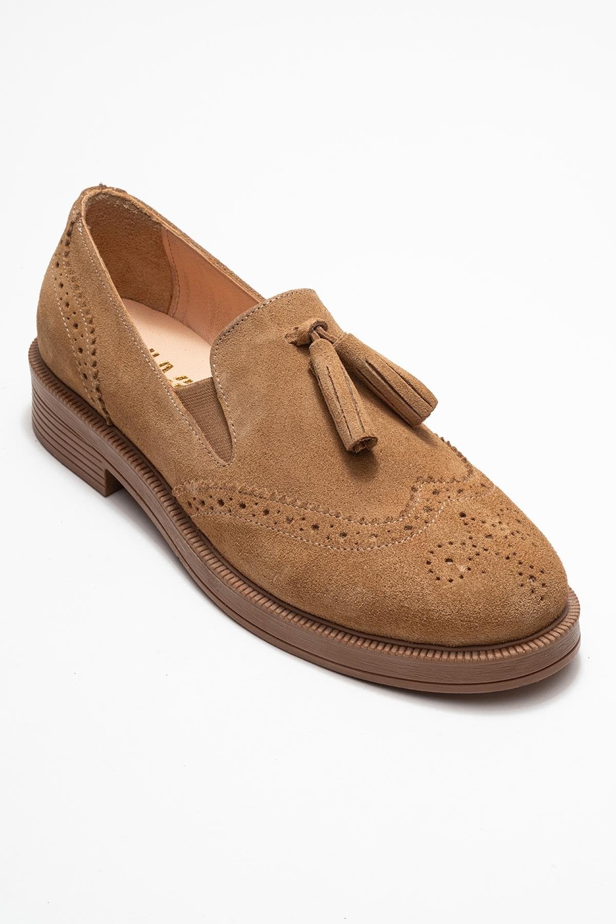 Alex - Cognac Suede Leather Tassel Loafers (Women)