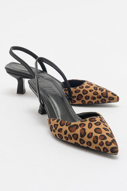 Over - Zapatilla de tacón de punta con estampado de leopardo (Mujer)