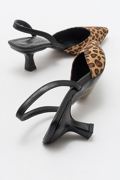 Over - Zapatilla de tacón de punta con estampado de leopardo (Mujer)