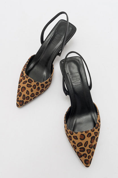Over - Zapatilla de tacón de punta con estampado de leopardo (Mujer)