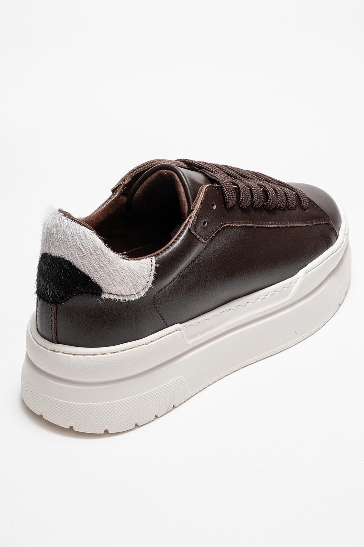 Anabel - Zapatillas Plataforma Cuero Marrón (Mujer)