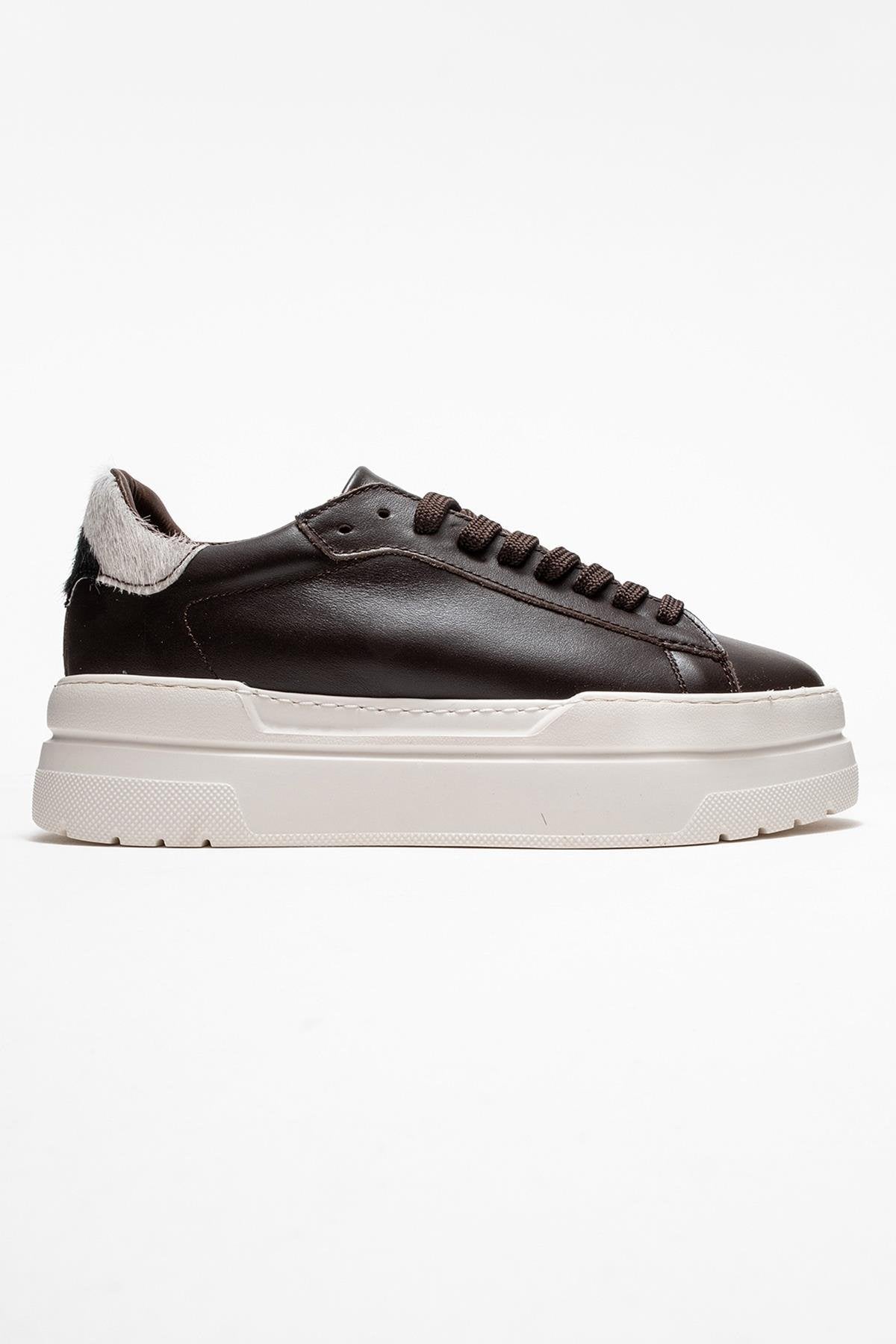 Anabel - Zapatillas Plataforma Cuero Marrón (Mujer)