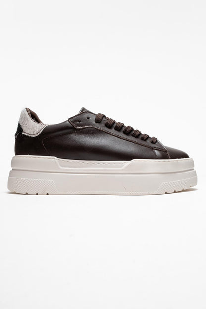 Anabel - Zapatillas Plataforma Cuero Marrón (Mujer)